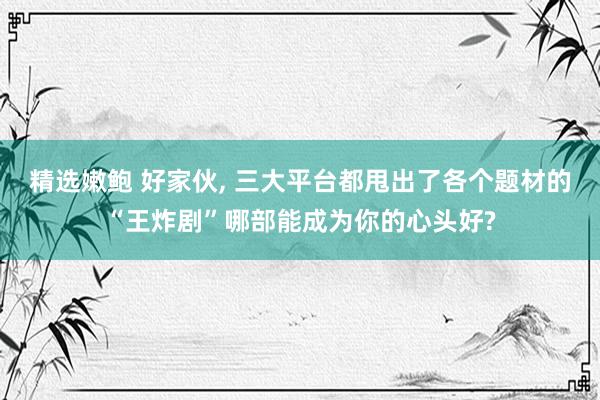 精选嫩鲍 好家伙, 三大平台都甩出了各个题材的“王炸剧”哪部能成为你的心头好?