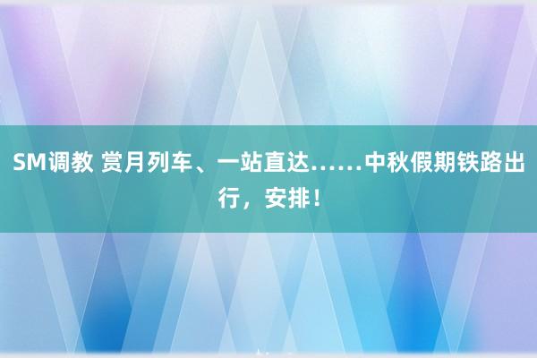 SM调教 赏月列车、一站直达……中秋假期铁路出行，安排！