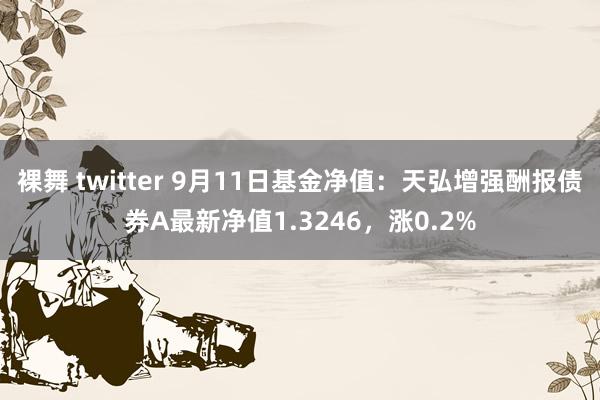 裸舞 twitter 9月11日基金净值：天弘增强酬报债券A最新净值1.3246，涨0.2%