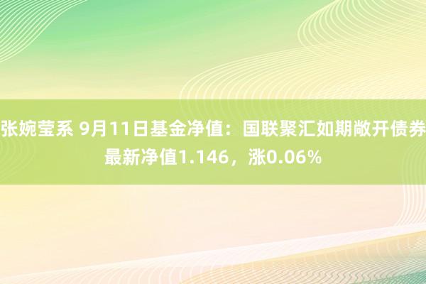 张婉莹系 9月11日基金净值：国联聚汇如期敞开债券最新净值1.146，涨0.06%