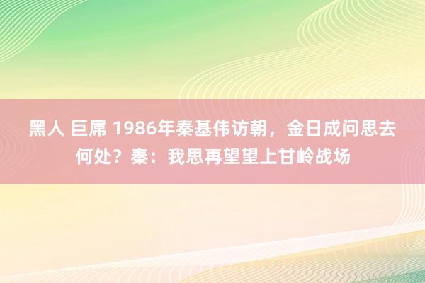 黑人 巨屌 1986年秦基伟访朝，金日成问思去何处？秦：我思再望望上甘岭战场