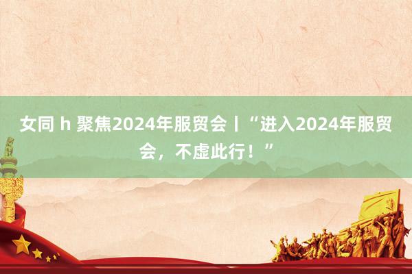 女同 h 聚焦2024年服贸会丨“进入2024年服贸会，不虚此行！”