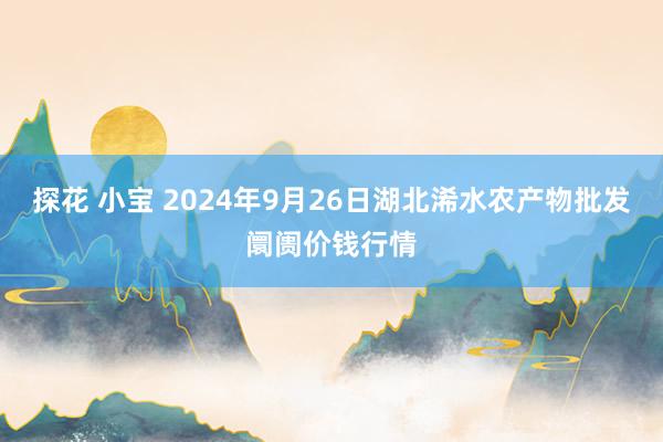 探花 小宝 2024年9月26日湖北浠水农产物批发阛阓价钱行情