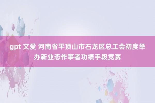 gpt 文爱 河南省平顶山市石龙区总工会初度举办新业态作事者功绩手段竞赛