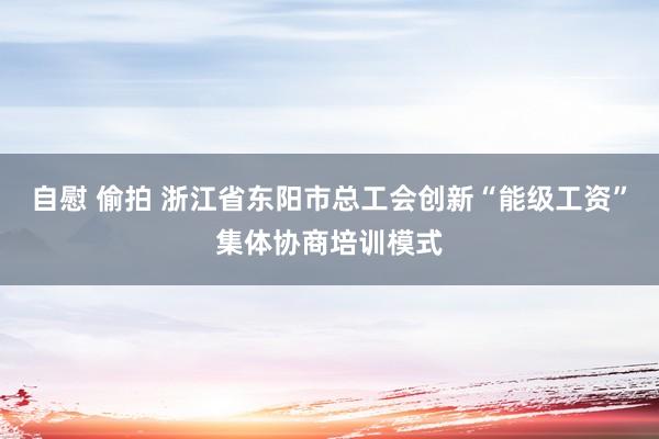 自慰 偷拍 浙江省东阳市总工会创新“能级工资”集体协商培训模式