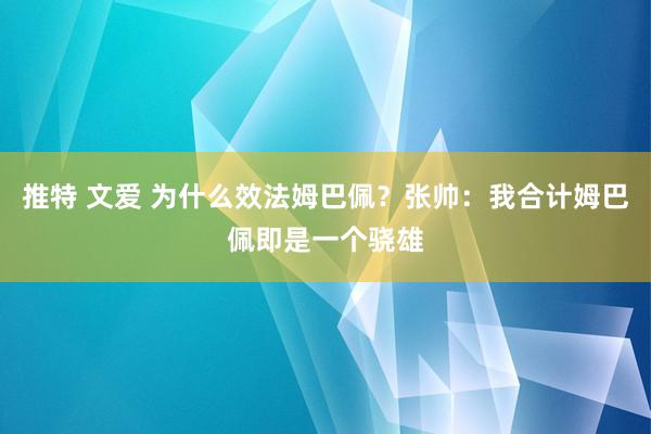 推特 文爱 为什么效法姆巴佩？张帅：我合计姆巴佩即是一个骁雄