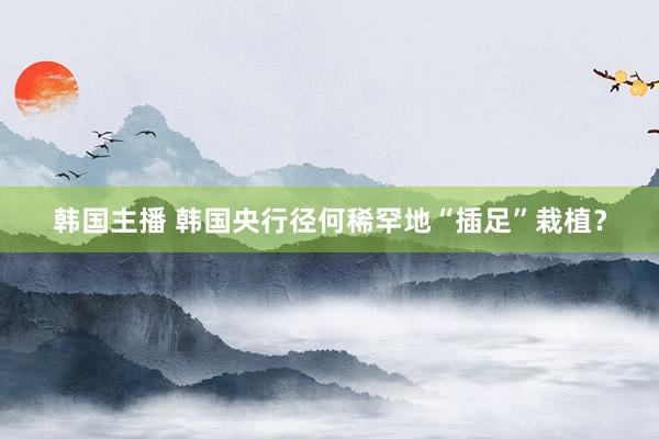 韩国主播 韩国央行径何稀罕地“插足”栽植？