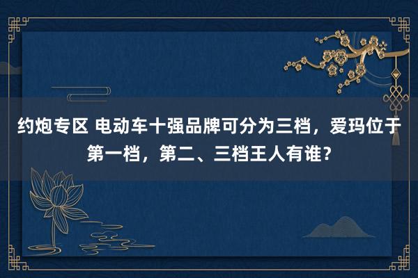 约炮专区 电动车十强品牌可分为三档，爱玛位于第一档，第二、三档王人有谁？