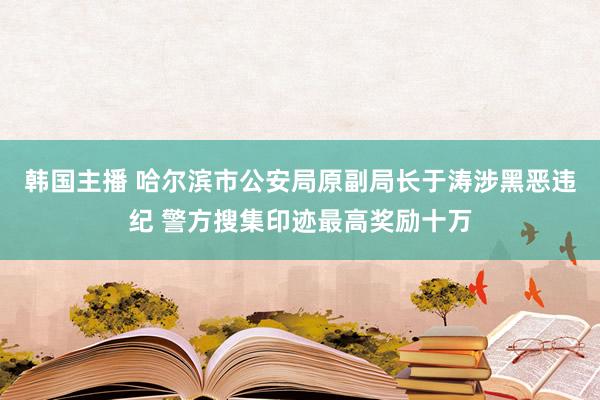 韩国主播 哈尔滨市公安局原副局长于涛涉黑恶违纪 警方搜集印迹最高奖励十万