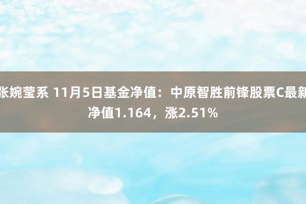 张婉莹系 11月5日基金净值：中原智胜前锋股票C最新净值1.164，涨2.51%