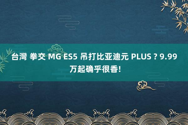 台灣 拳交 MG ES5 吊打比亚迪元 PLUS ? 9.99 万起确乎很香!