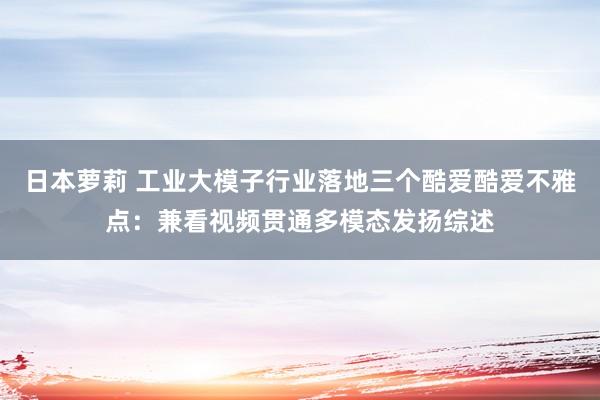 日本萝莉 工业大模子行业落地三个酷爱酷爱不雅点：兼看视频贯通多模态发扬综述