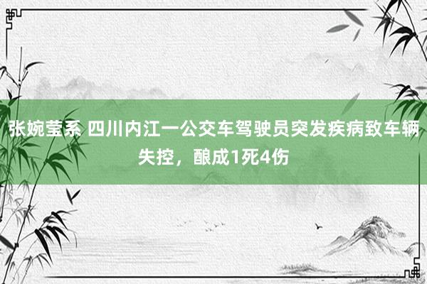 张婉莹系 四川内江一公交车驾驶员突发疾病致车辆失控，酿成1死4伤