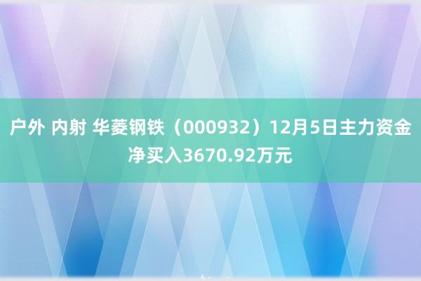 户外 内射 华菱钢铁（000932）12月5日主力资金净买入3670.92万元