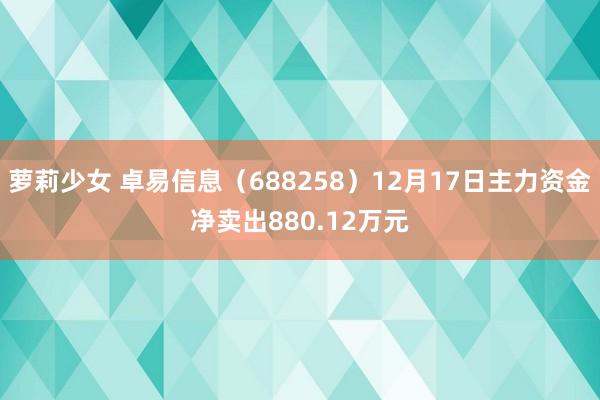 萝莉少女 卓易信息（688258）12月17日主力资金净卖出880.12万元