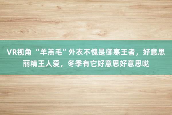 VR视角 “羊羔毛”外衣不愧是御寒王者，好意思丽精王人爱，冬季有它好意思好意思哒