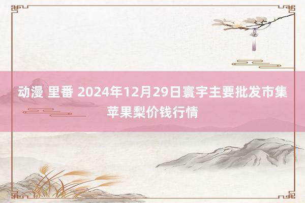 动漫 里番 2024年12月29日寰宇主要批发市集苹果梨价钱行情