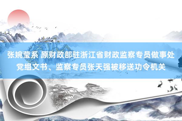 张婉莹系 原财政部驻浙江省财政监察专员做事处党组文书、监察专员张天强被移送功令机关