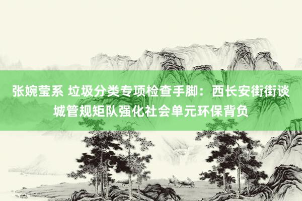 张婉莹系 垃圾分类专项检查手脚：西长安街街谈城管规矩队强化社会单元环保背负