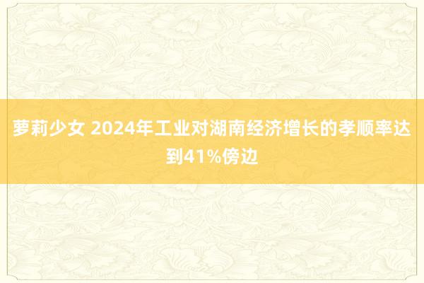 萝莉少女 2024年工业对湖南经济增长的孝顺率达到41%傍边