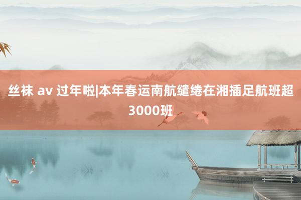 丝袜 av 过年啦|本年春运南航缱绻在湘插足航班超3000班