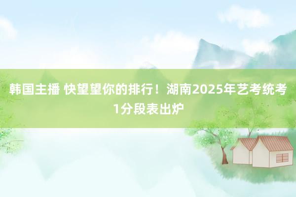 韩国主播 快望望你的排行！湖南2025年艺考统考1分段表出炉