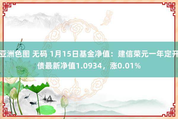 亚洲色图 无码 1月15日基金净值：建信荣元一年定开债最新净值1.0934，涨0.01%