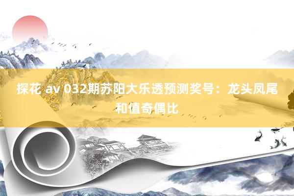 探花 av 032期苏阳大乐透预测奖号：龙头凤尾和值奇偶比